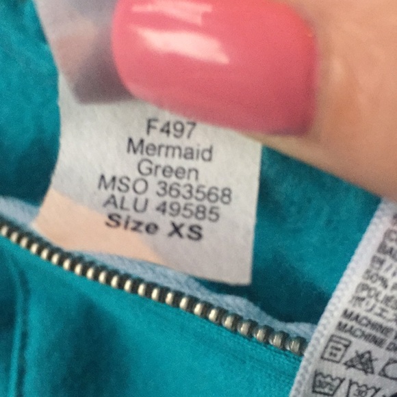 American Apparel turquoise XS zip up sweatshirt - Picture 3 of 3